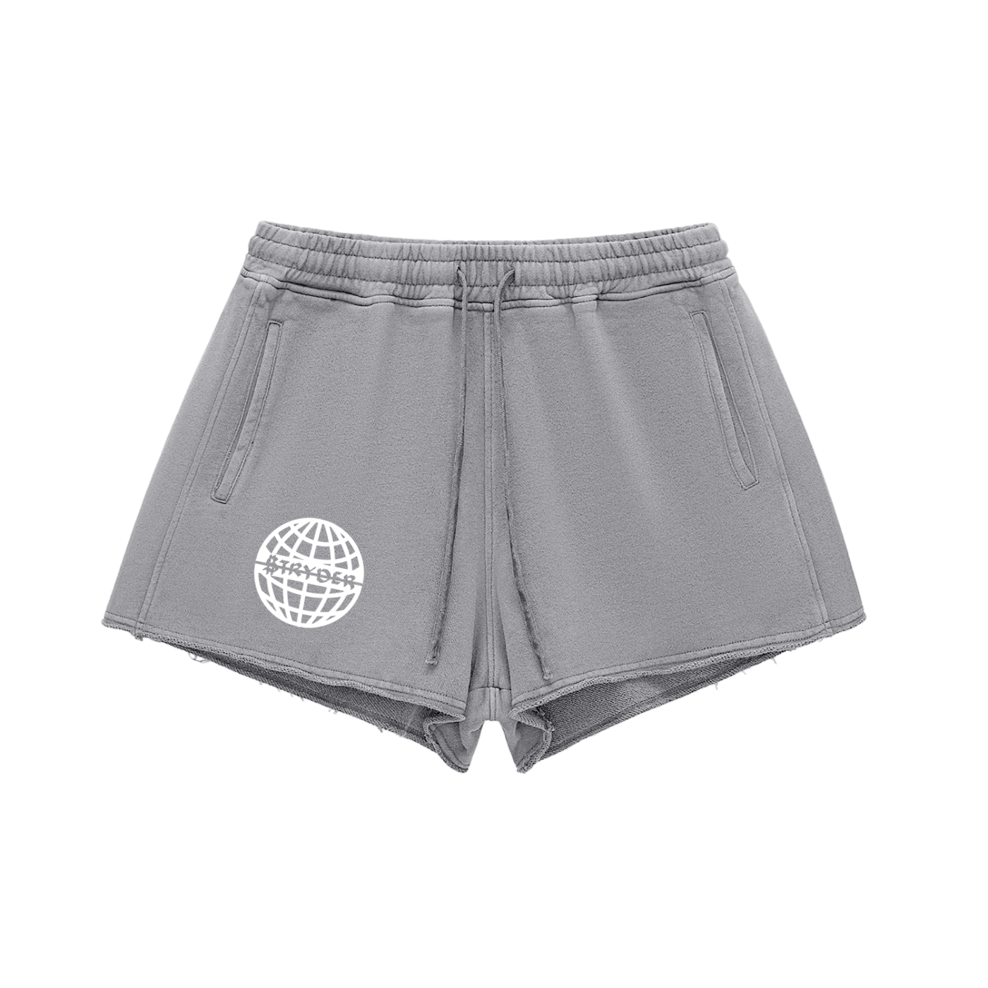Raw Edge Drawstring Shorts