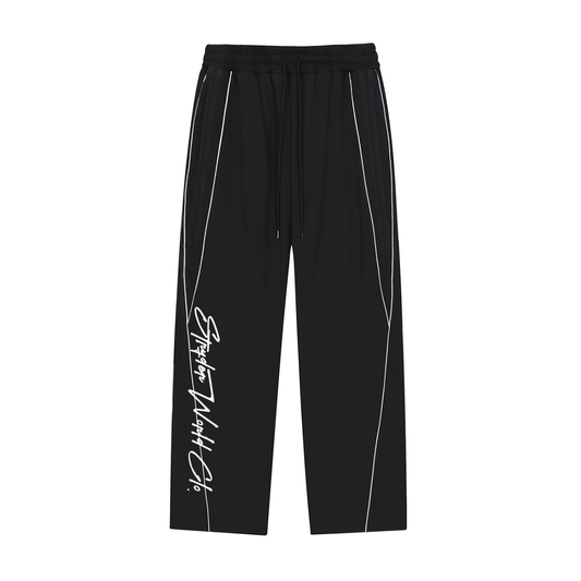 Reflective Striped Straight-Leg Sweatpants