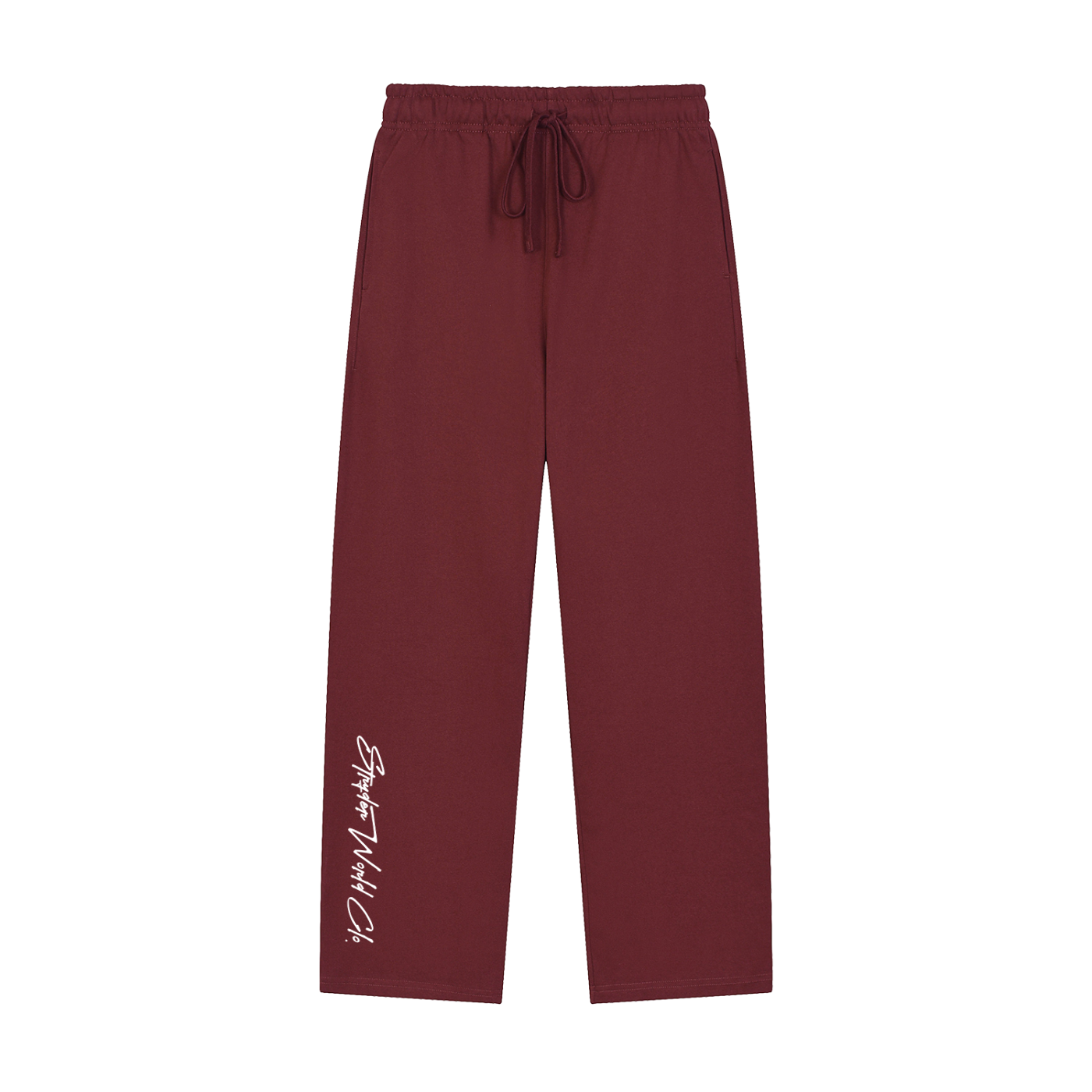 Solid Color Straight-Leg Sweatpants