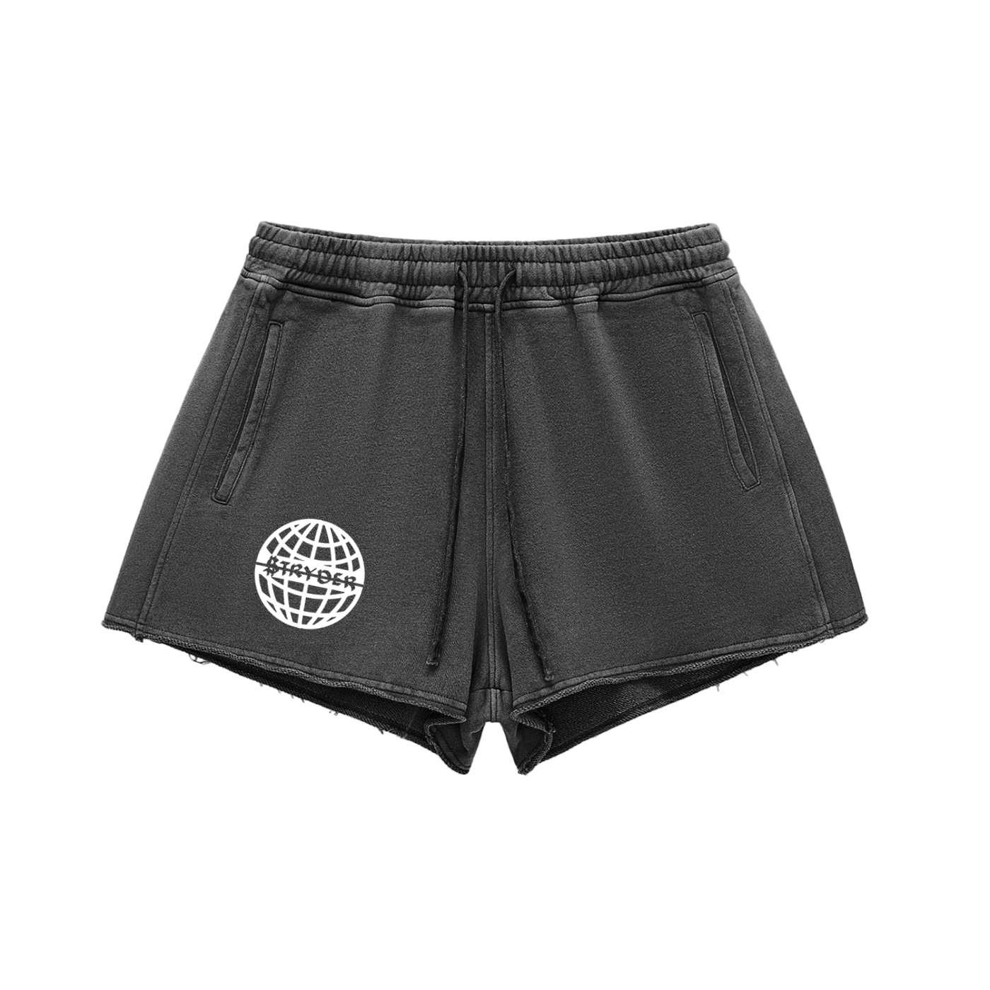 Raw Edge Drawstring Shorts
