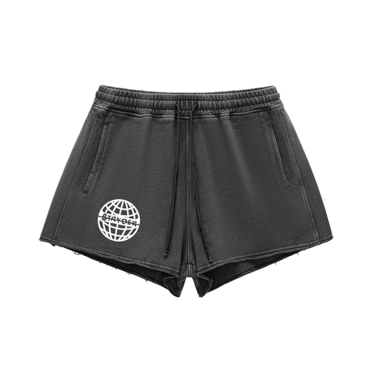 Raw Edge Drawstring Shorts