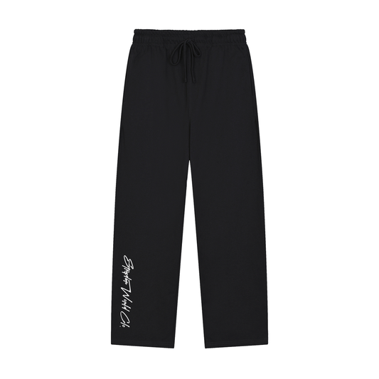 Solid Color Straight-Leg Sweatpants