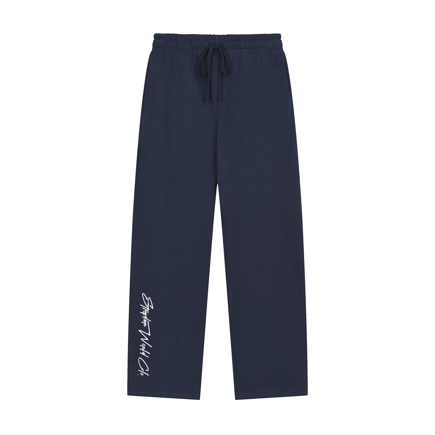Solid Color Straight-Leg Sweatpants
