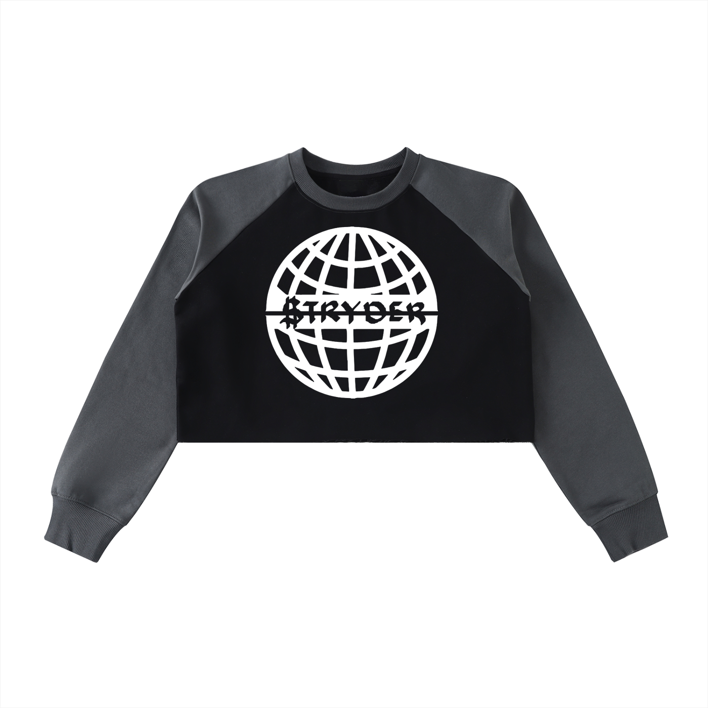 Women's Raw-Hem Color-Block Raglan Crop Sweatshirt
