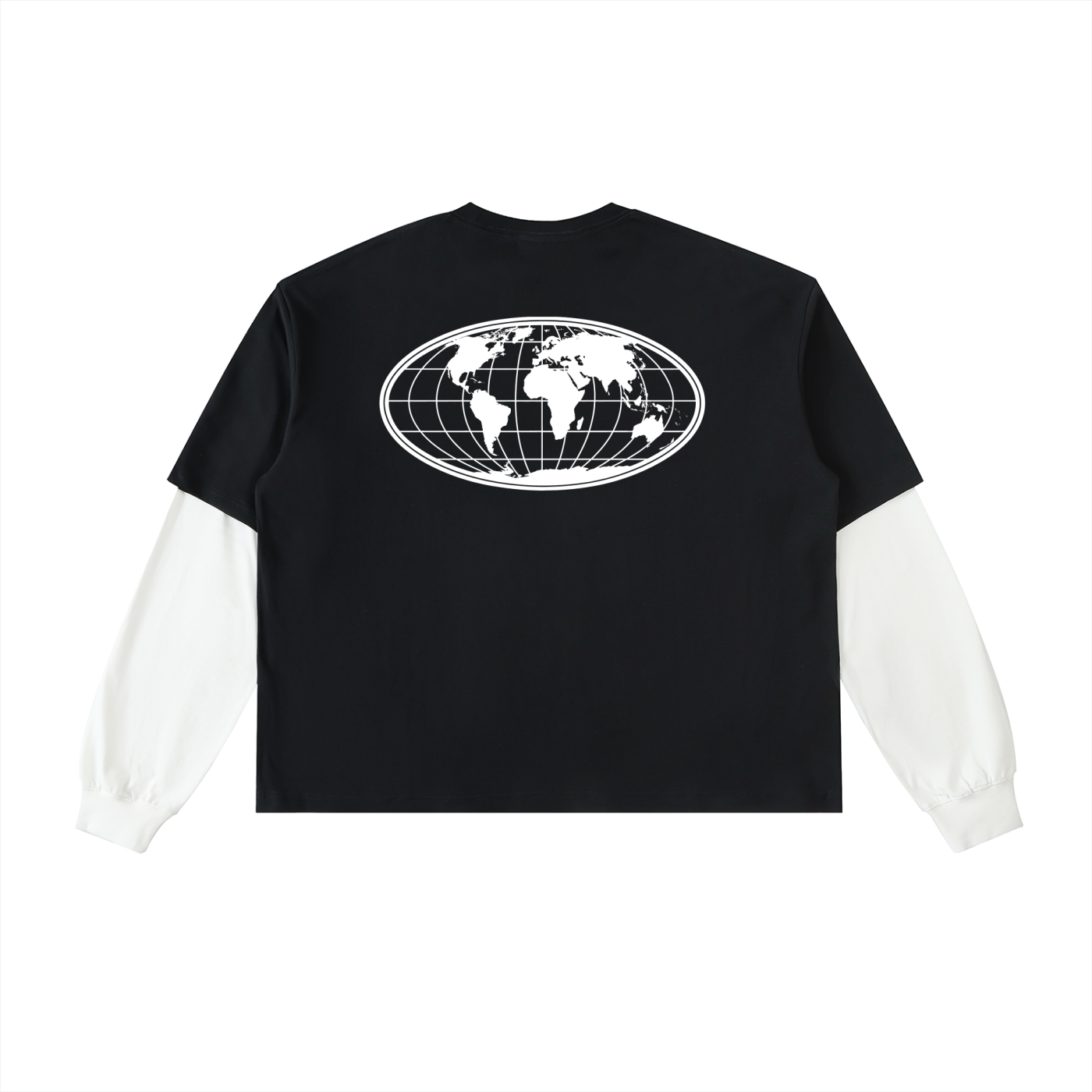 Layered Contrast Sleeve Cotton T-Shirt